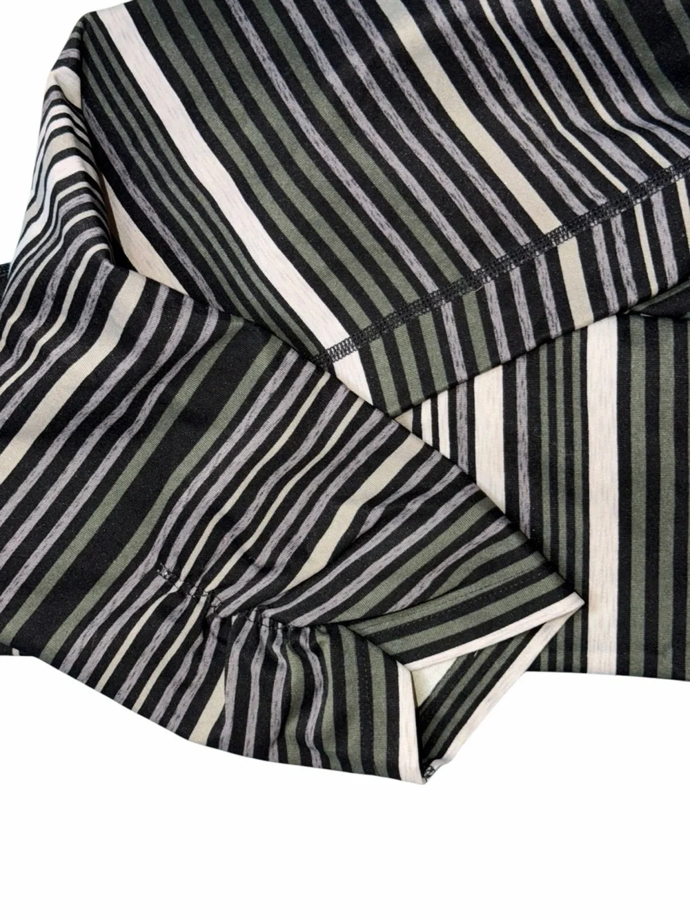 Calvin Klein Performance Black & Grey & Olive Green Striped Leggings